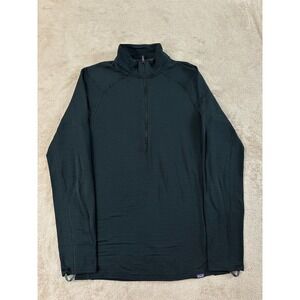 Patagonia Capilene Base Layer Thermal weight Men's Size S Black half zip EUC